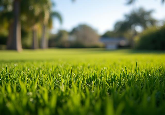 Winter lawn, still green in Florida